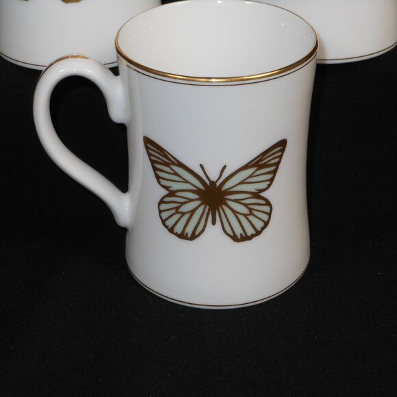 3  beautiful coffee mugs. Fitz and Floyd Japan Golden Butterfly - Picture 4 of 7